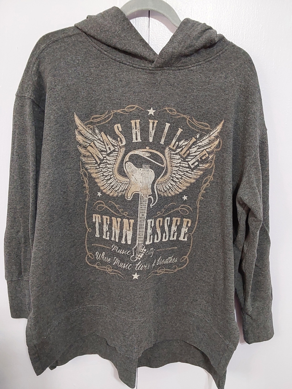 Maurices Heather Gray Hooded Graphic Sweatshirt